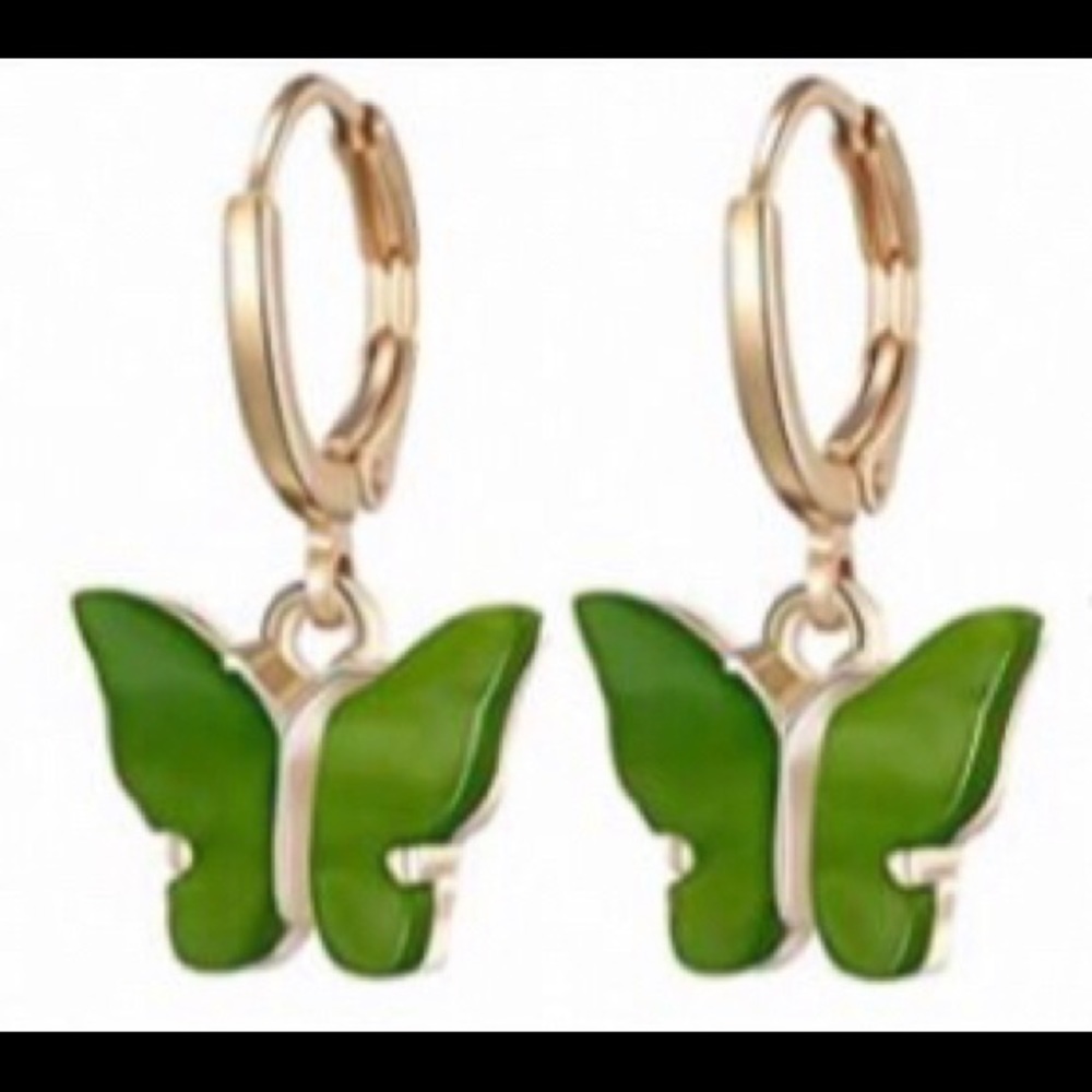 Green Brandy Melville Butterfly Earrings